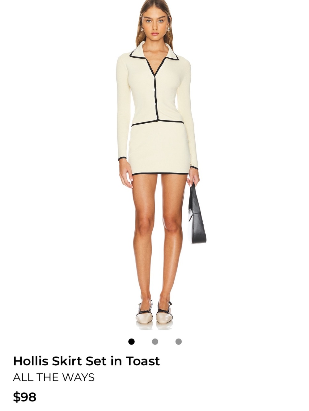 REVOLVE All the Ways Hollis Top and Skirt Set - Cream with Black Trim